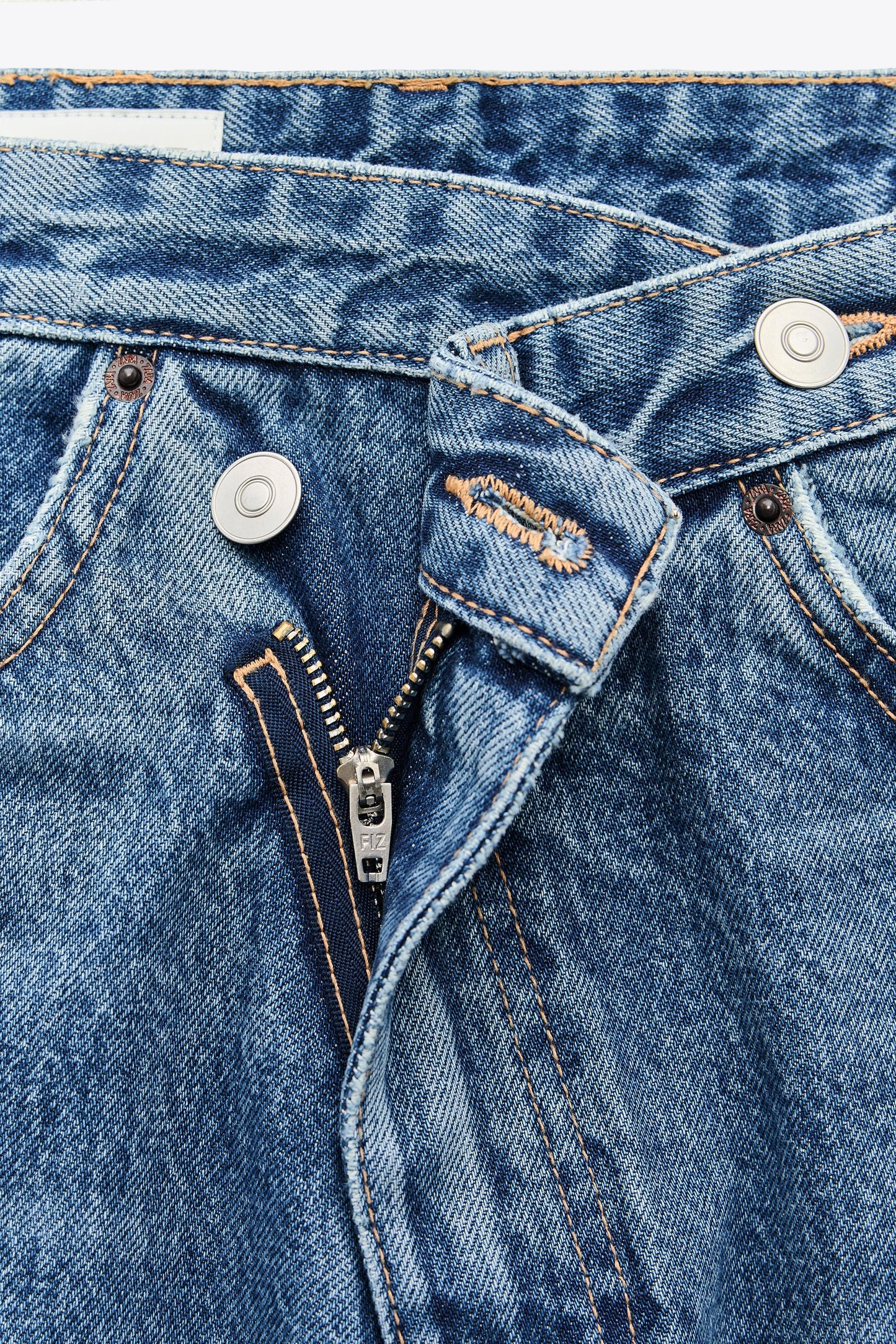 ZARA TRF HIGH-WAIST WIDE LEG CROSSOVER JEANS