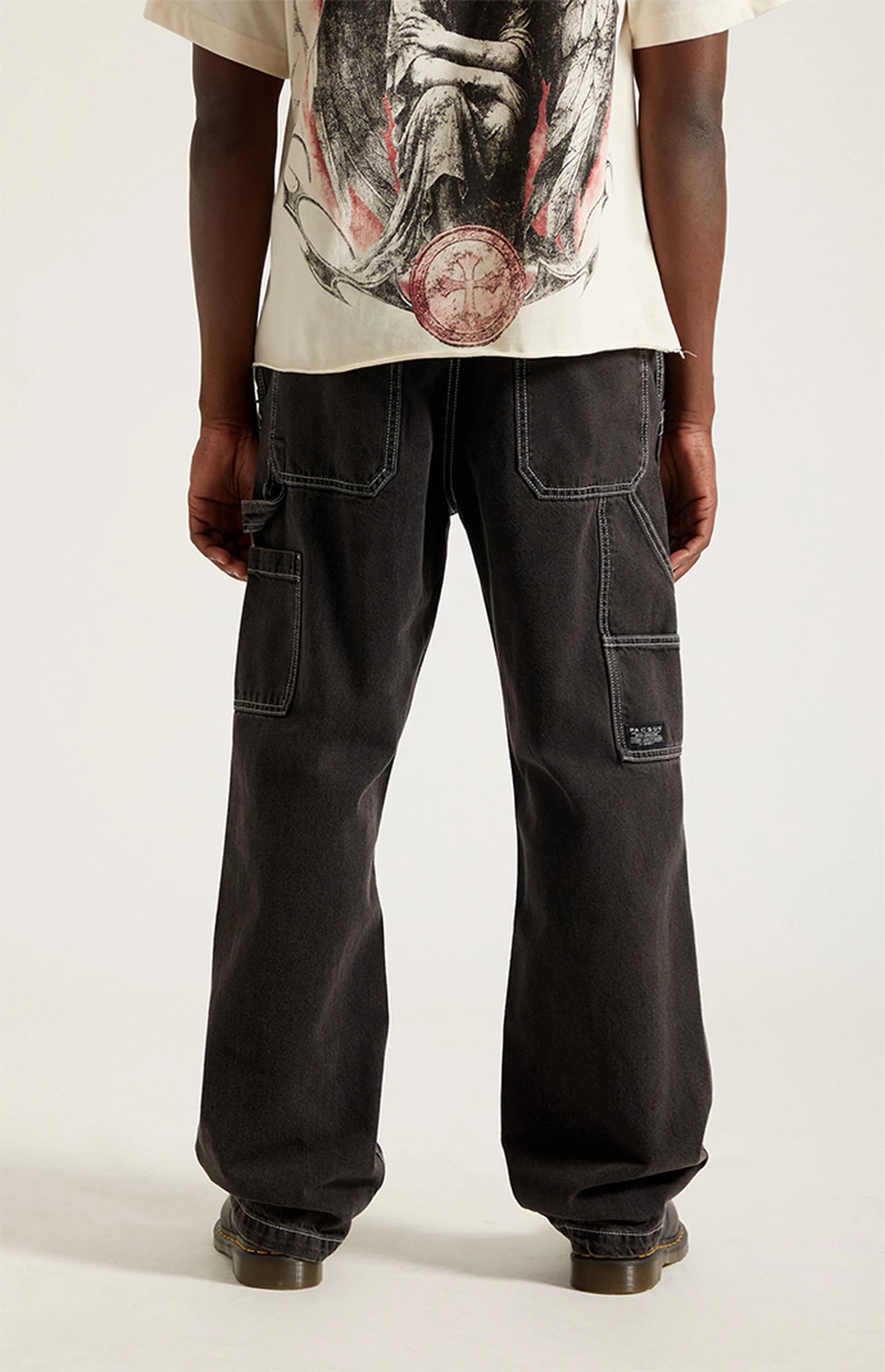 Pacsun Dylan Baggy Jeans Carpenter Contrast Stitch Black
