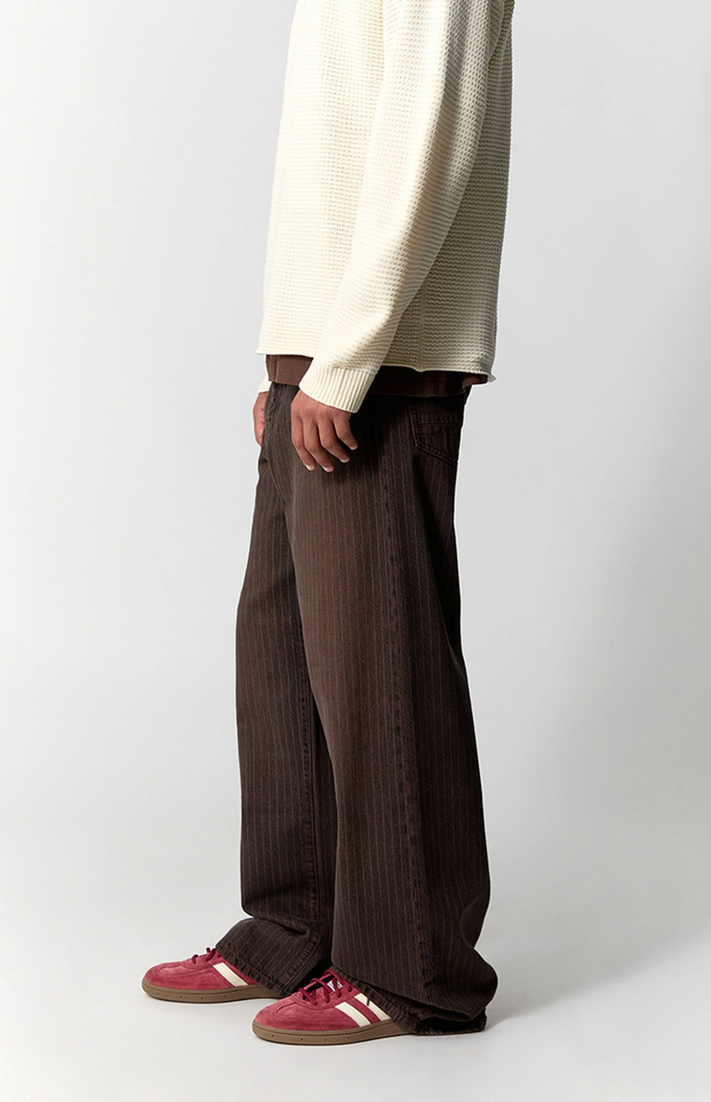 Pacsun Extreme Baggy Jeans Brown Pinstripe