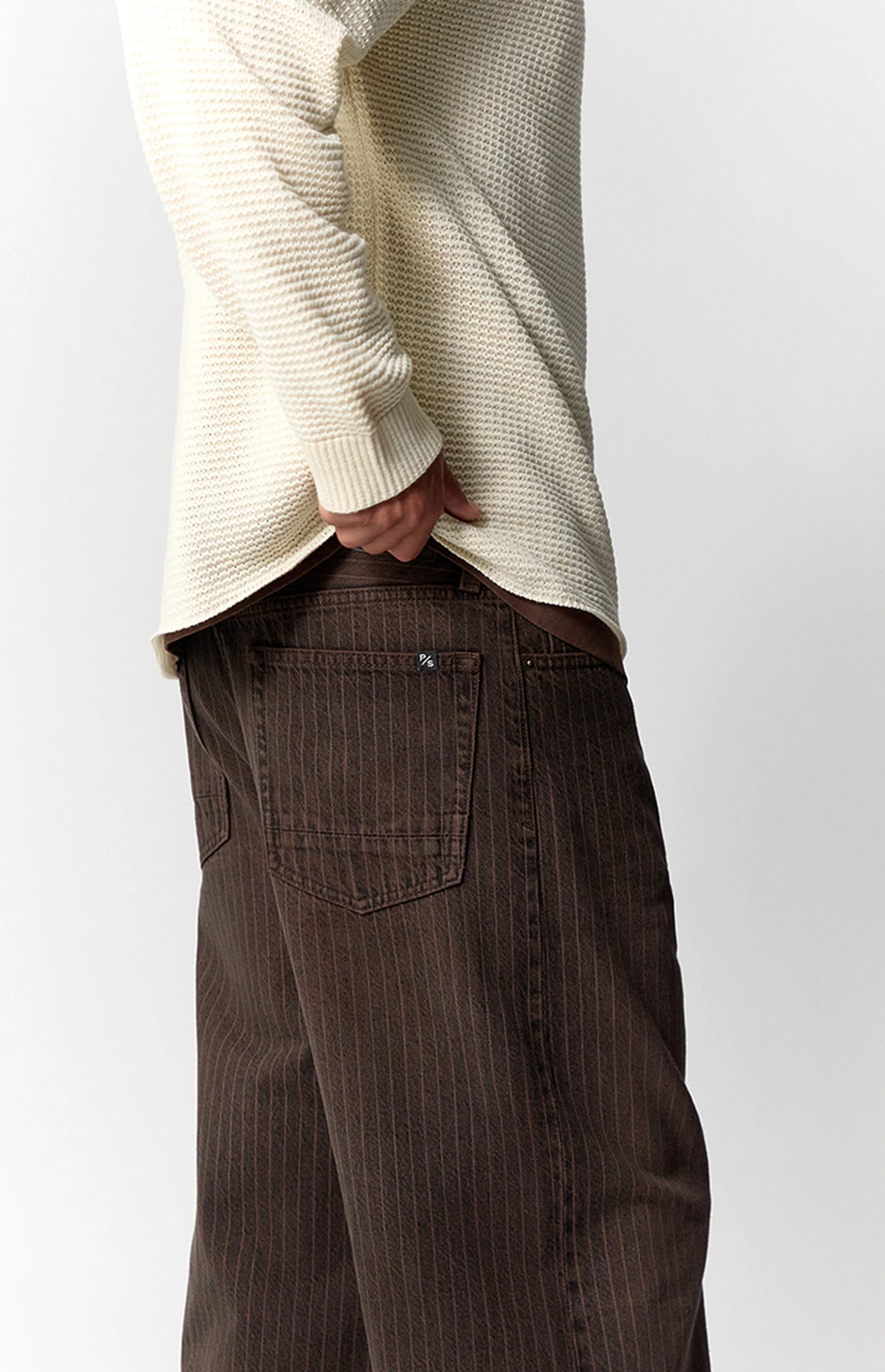 Pacsun Extreme Baggy Jeans Brown Pinstripe