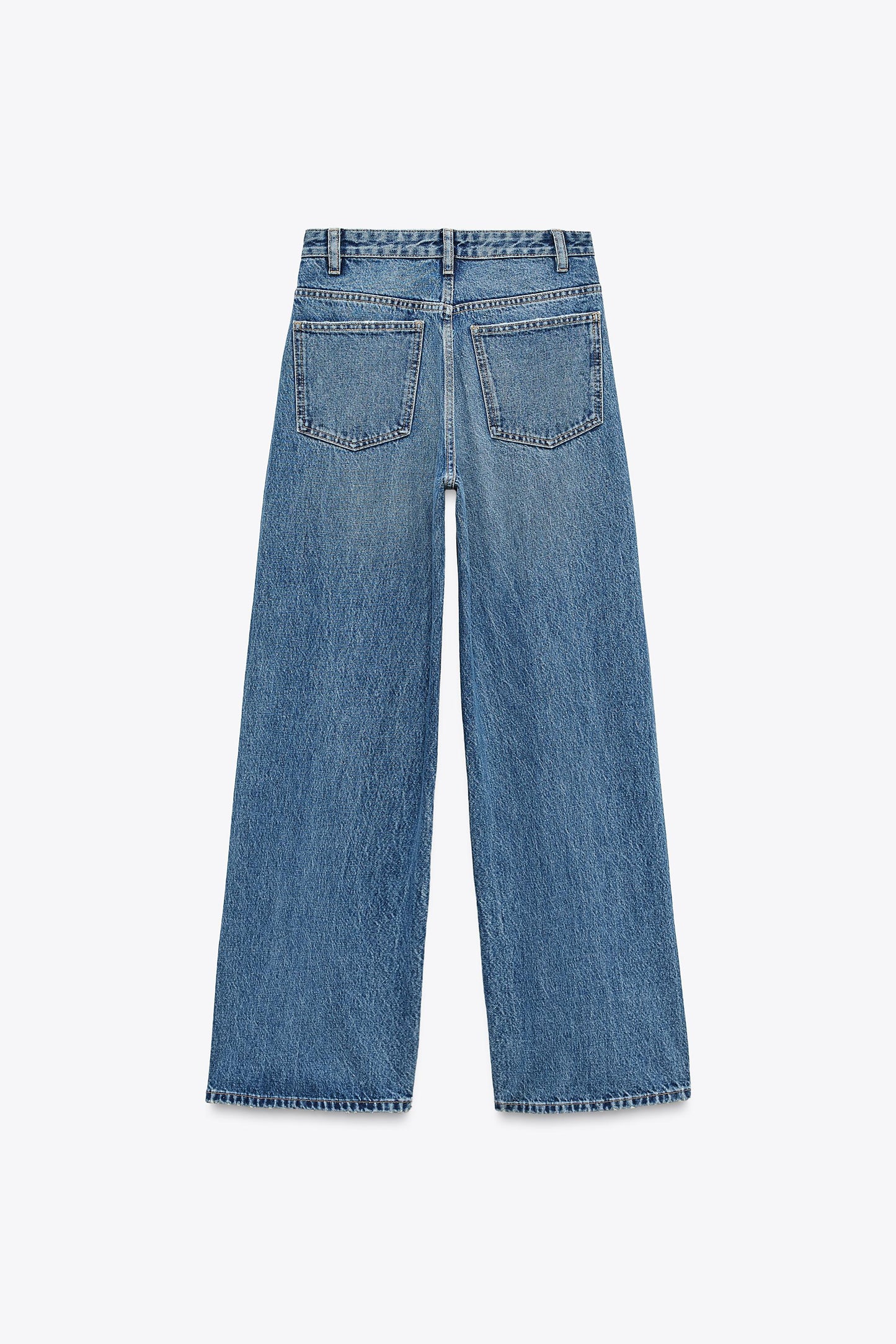 ZARA TRF HIGH-WAIST WIDE LEG CROSSOVER JEANS