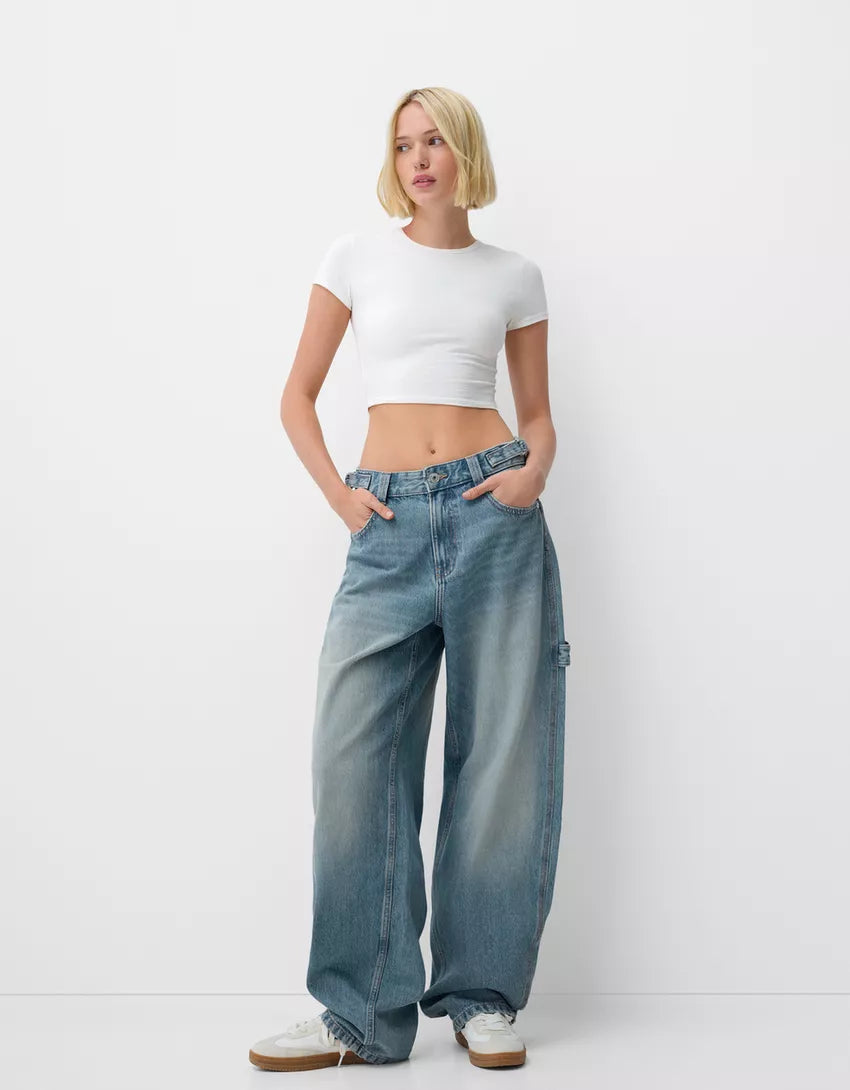 Bershka balloon fit carpenter jeans