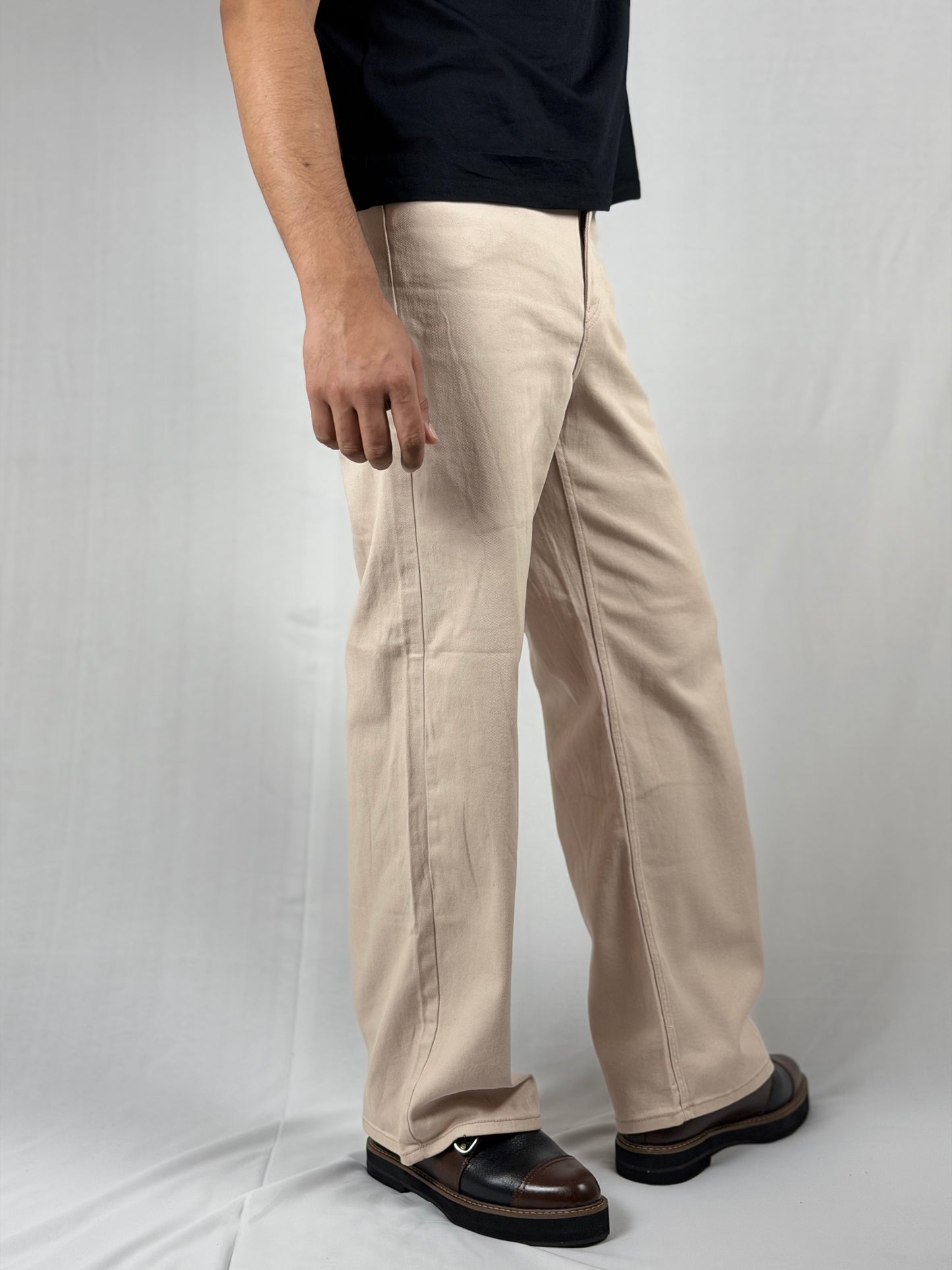H&M straight-fit beige pants
