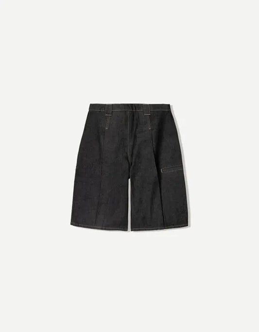 Bershka Denim Bermuda shorts with pleats