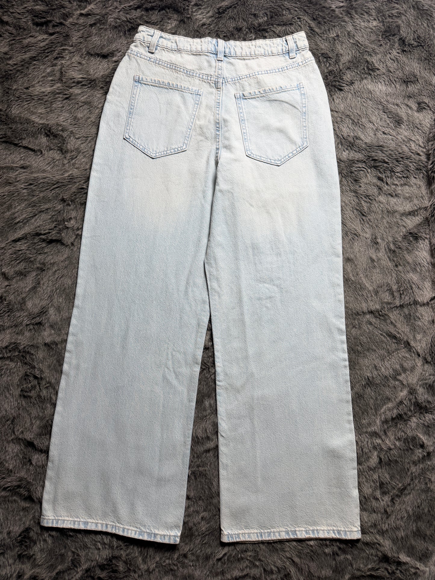 Light Blue Ripped Knee Wide Leg Adalae Jeans by New Look