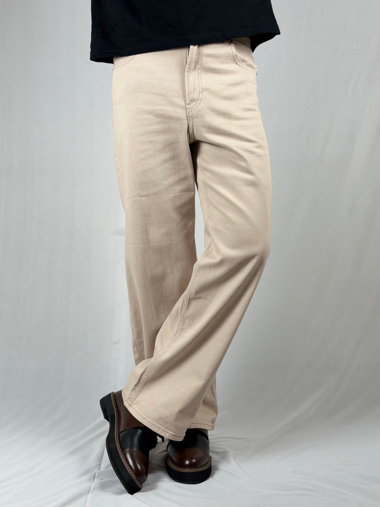 H&M straight-fit beige pants