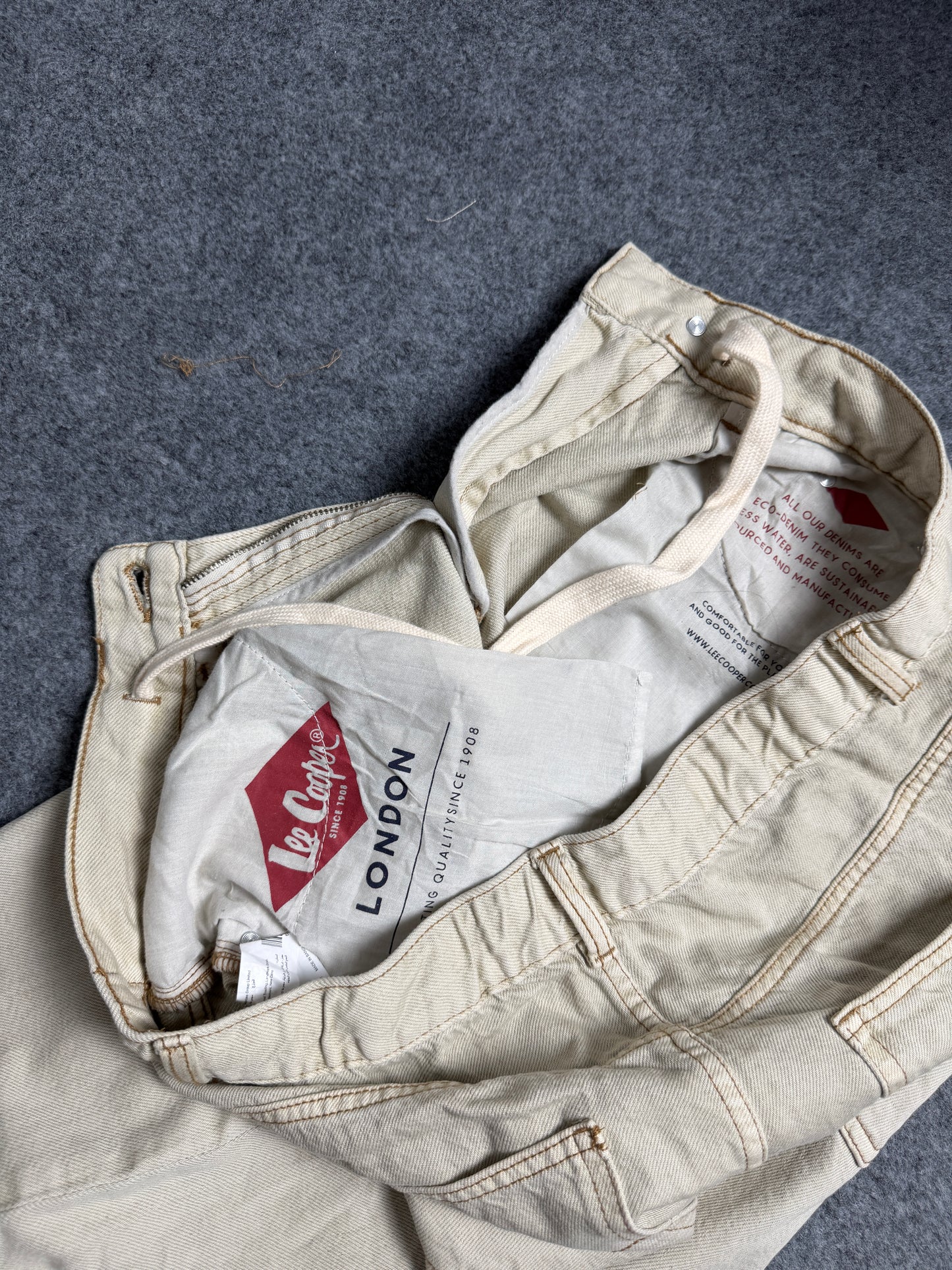 Lee Cooper Baggy Fit Denim Pants in Beige Color