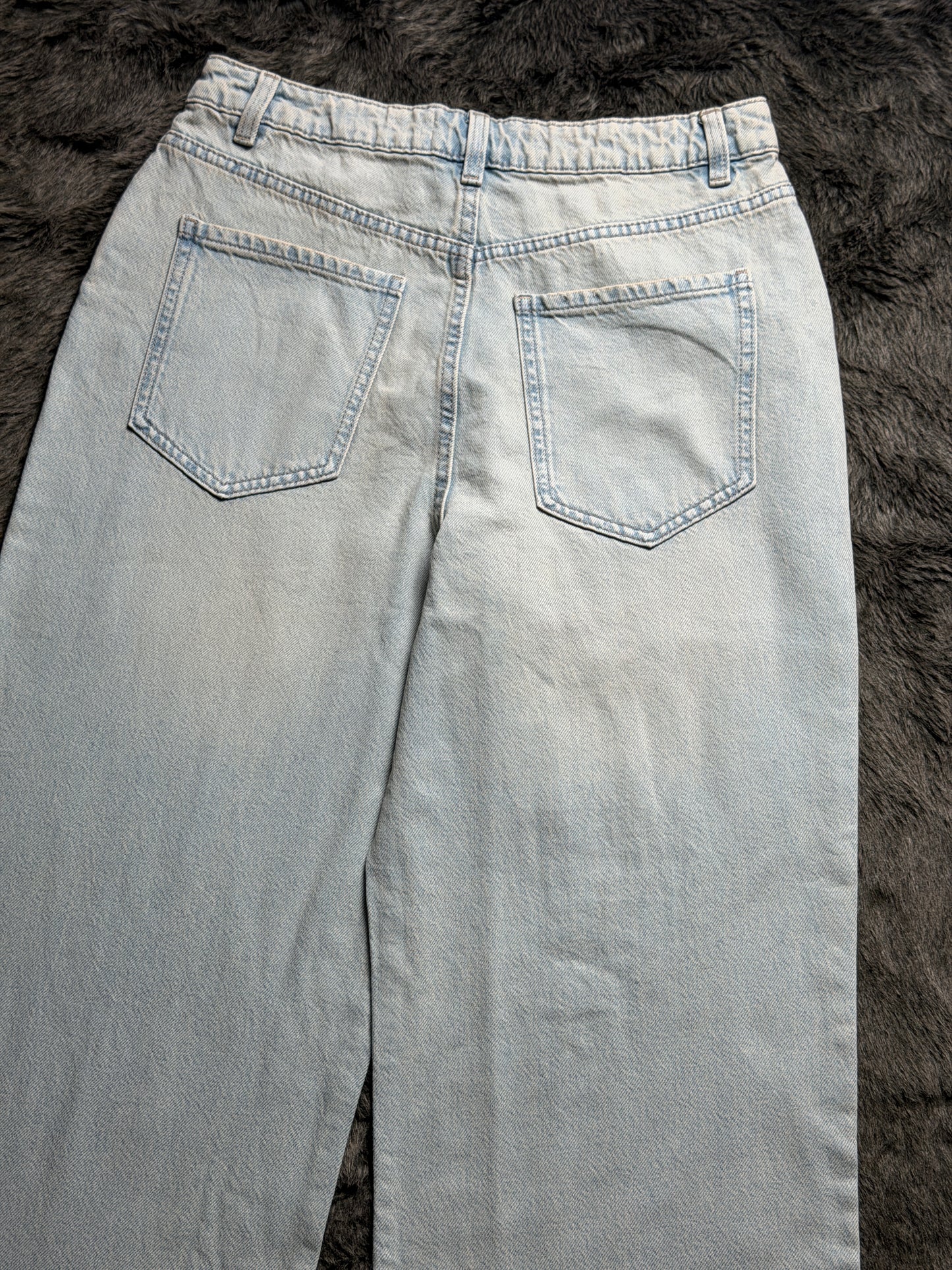 Light Blue Ripped Knee Wide Leg Adalae Jeans by New Look