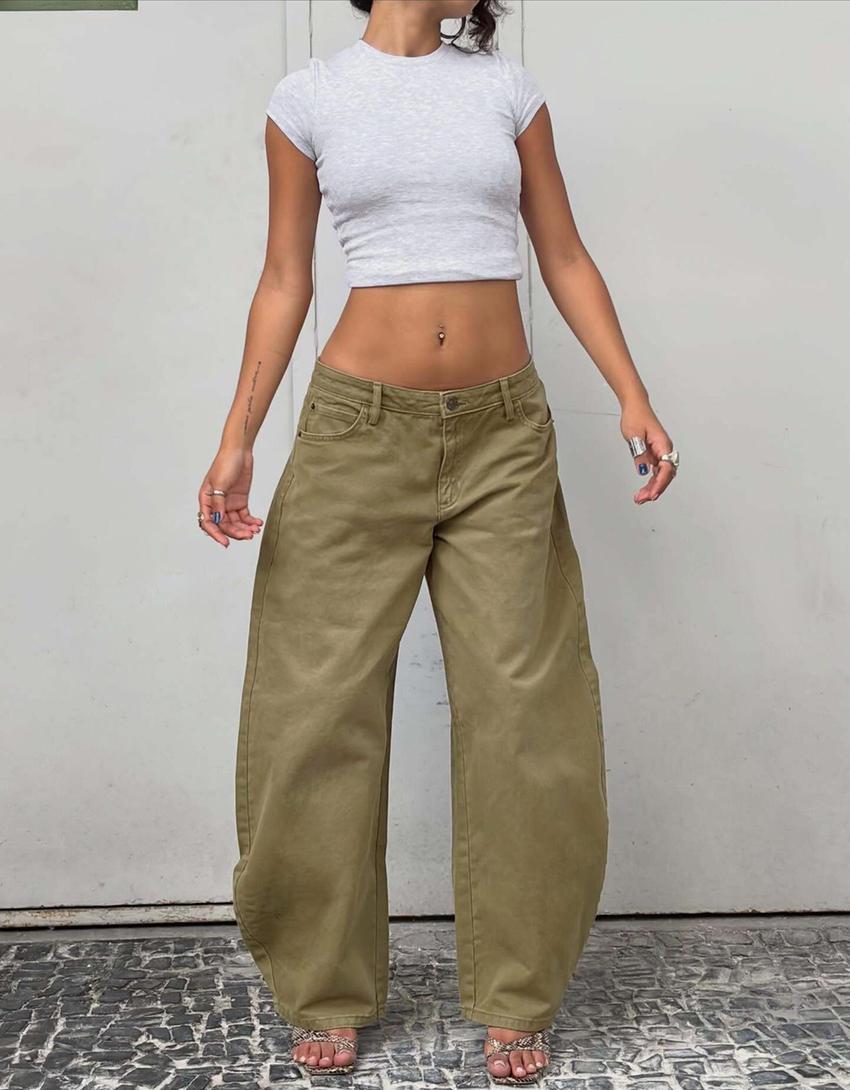 BERSHKA BARREL FIT PANTS