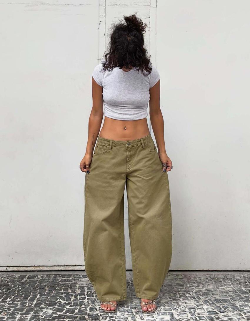 BERSHKA BARREL FIT PANTS