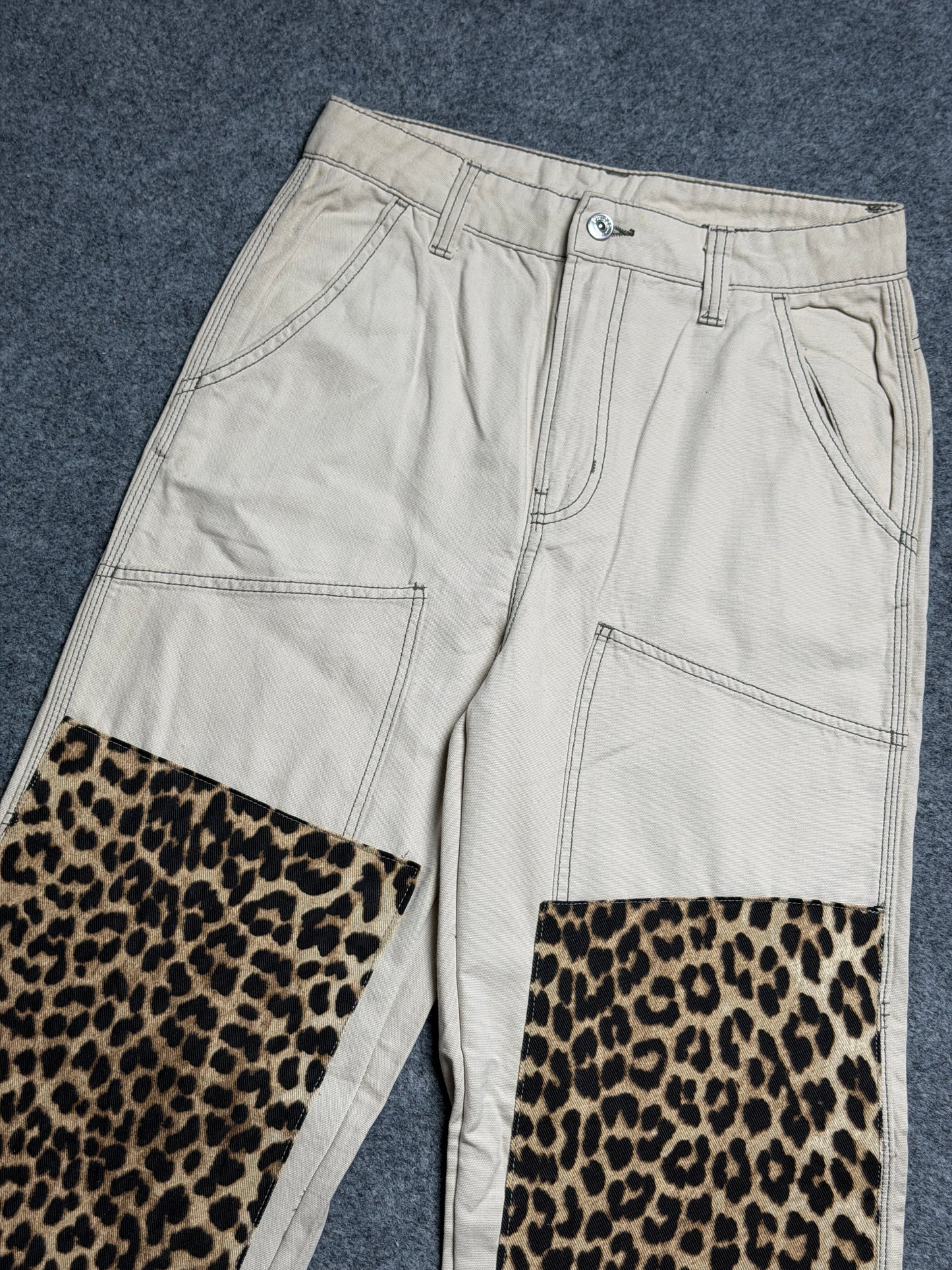 Leopard contrast Baggy pants