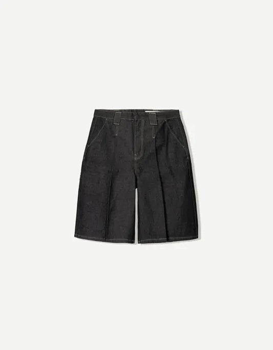 Bershka Denim Bermuda shorts with pleats