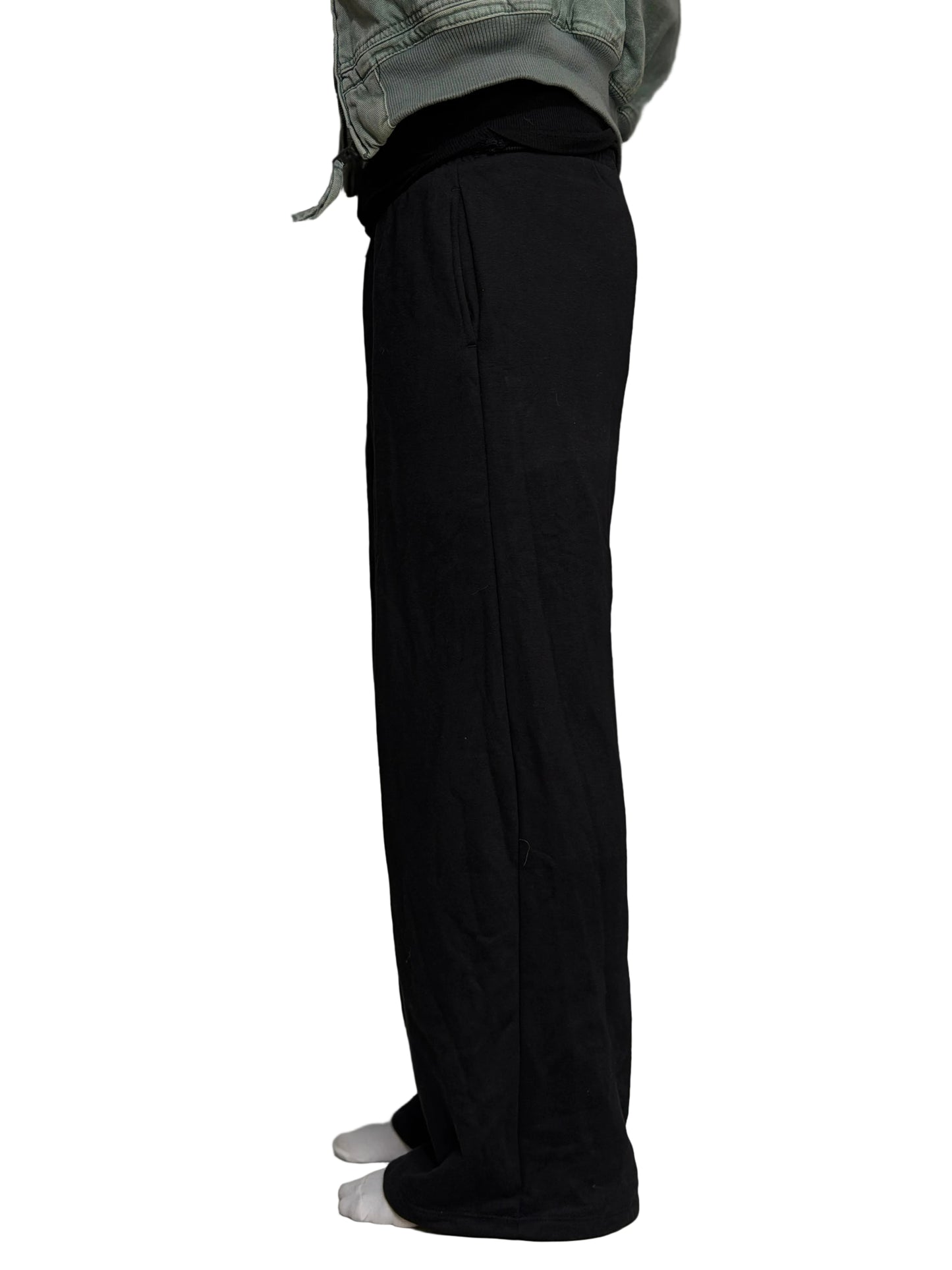 Wide Leg Sweatpants in Black