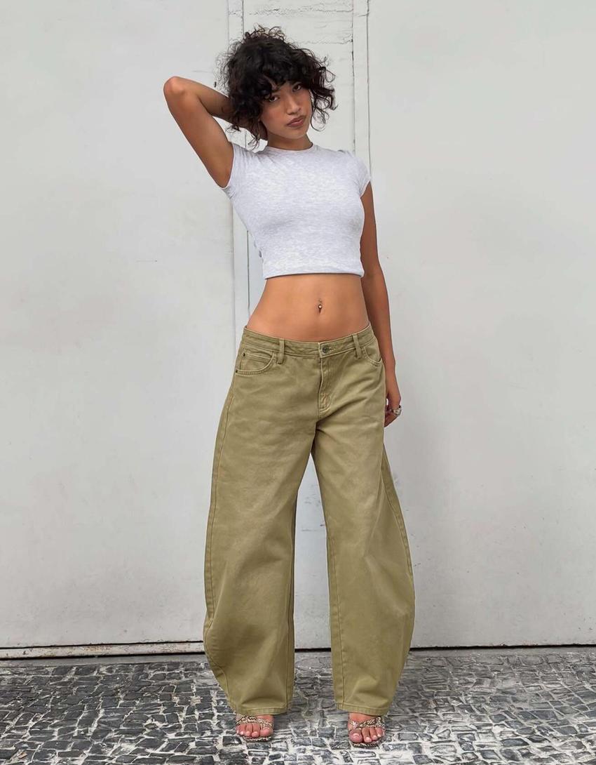 BERSHKA BARREL FIT PANTS