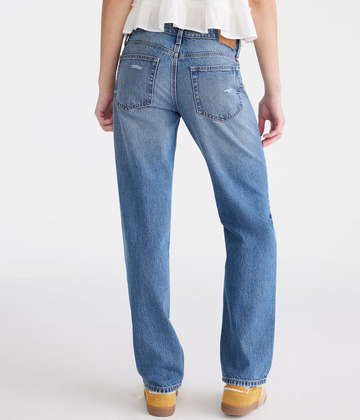 Aeropostale Low-Rise Relaxed Straight Leg Jeans