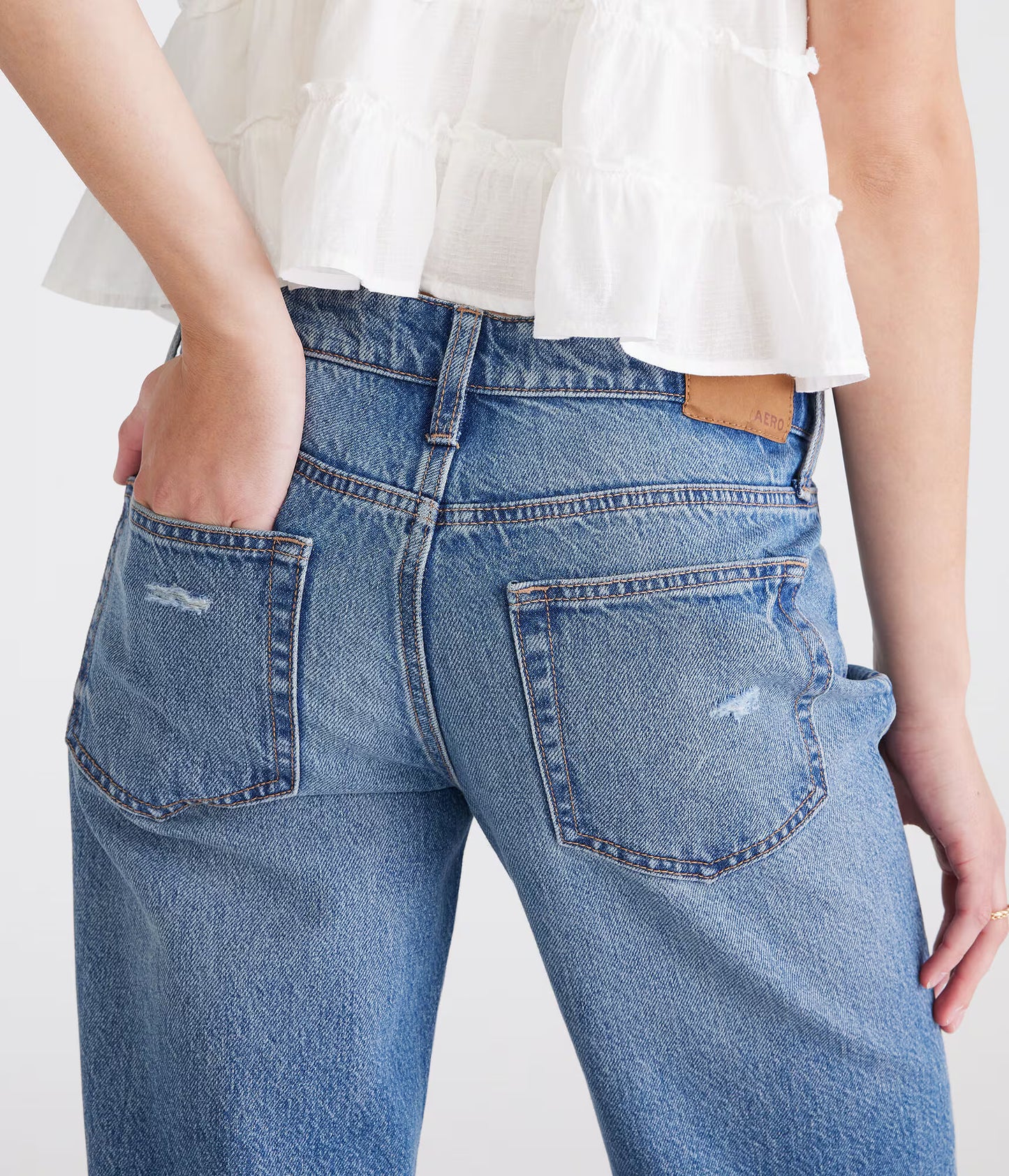 Aeropostale Low-Rise Relaxed Straight Leg Jeans