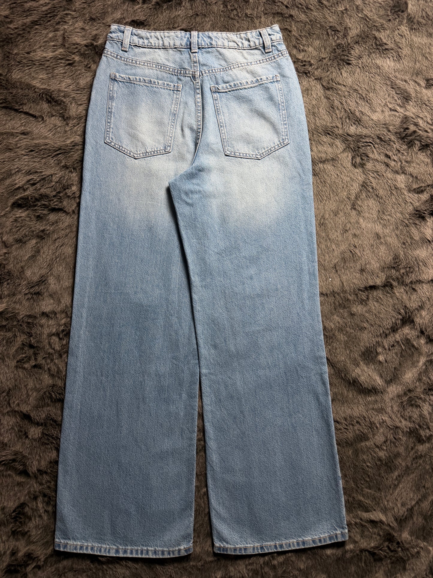 Blue Ripped Knee Wide Leg Adale Jeans by New Look