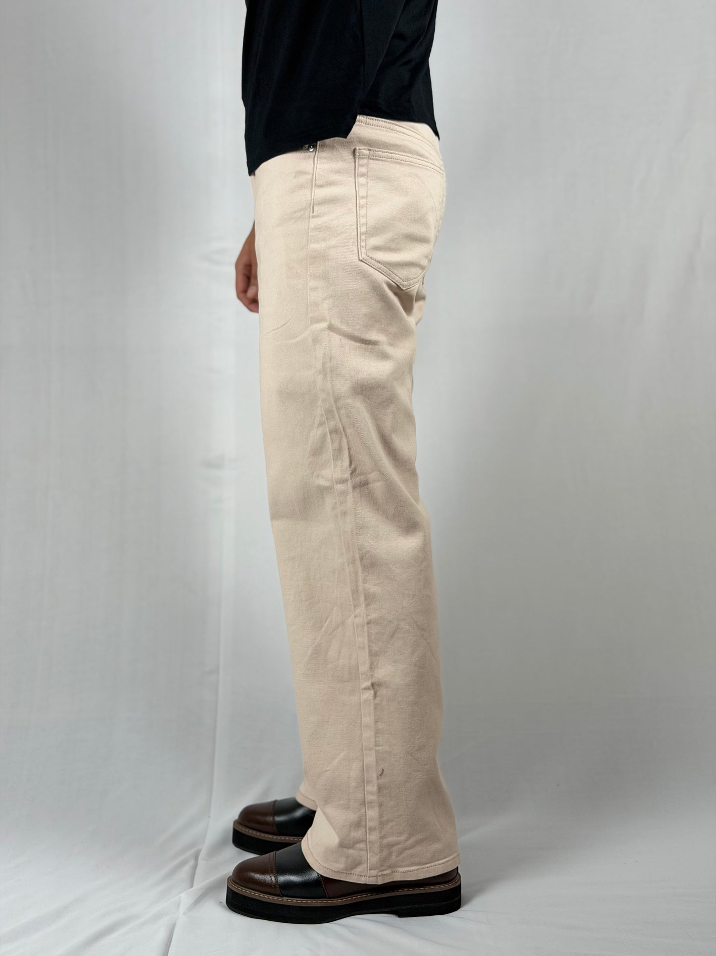 H&M straight-fit beige pants