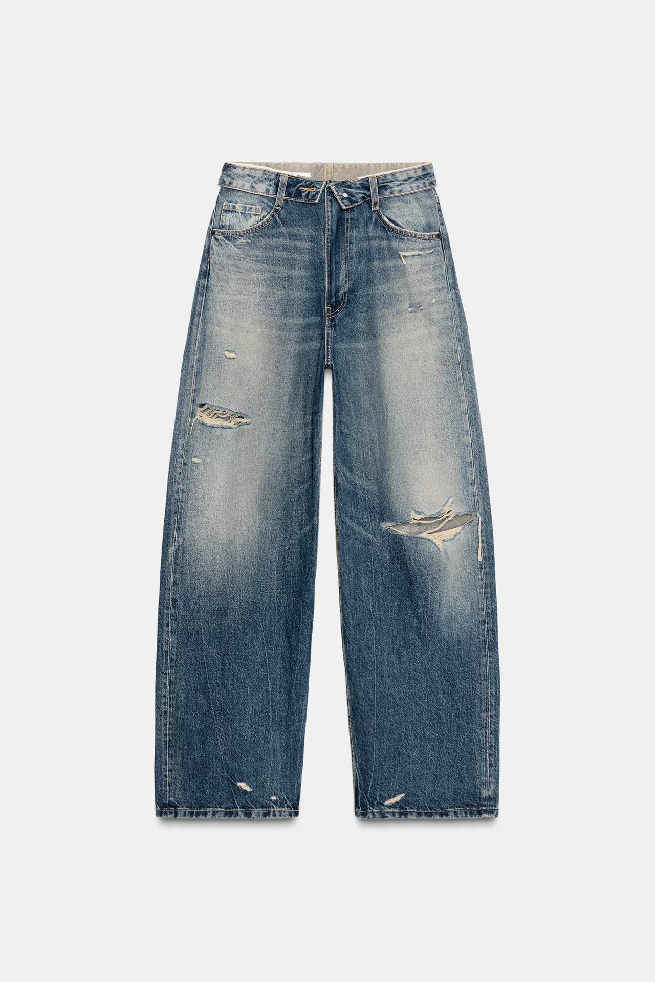 TRF MID-RISE FOLDED WAIST JEANS
