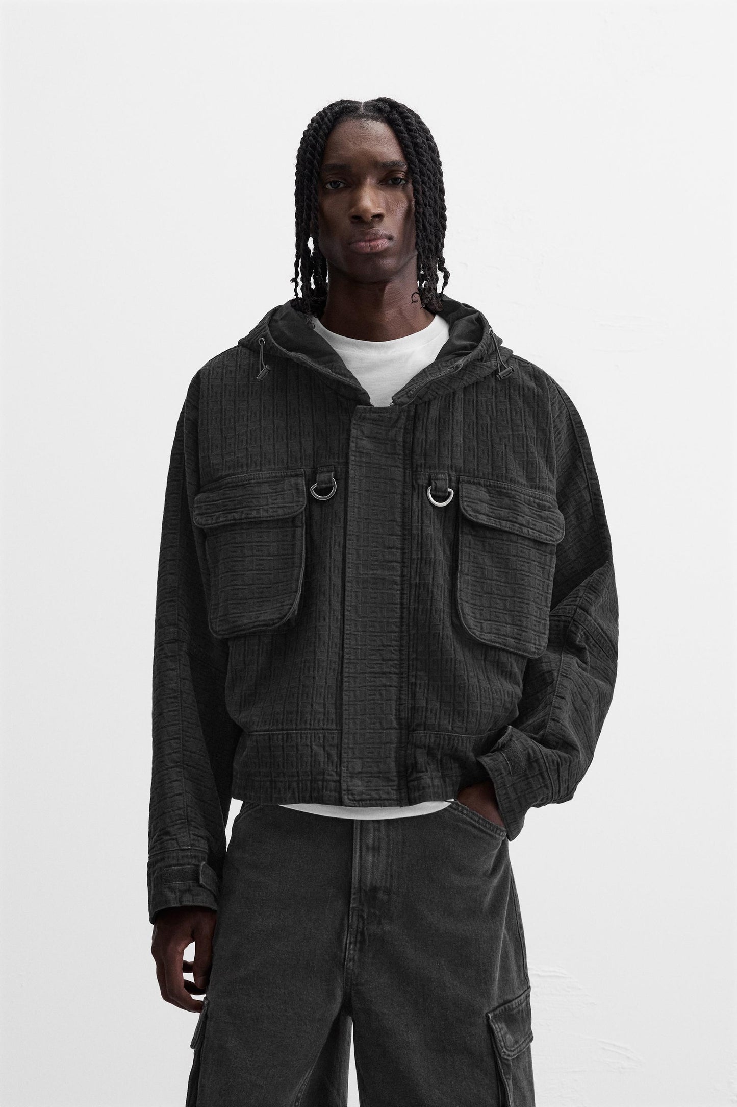 ZARA JACQUARD DENIM JACKET