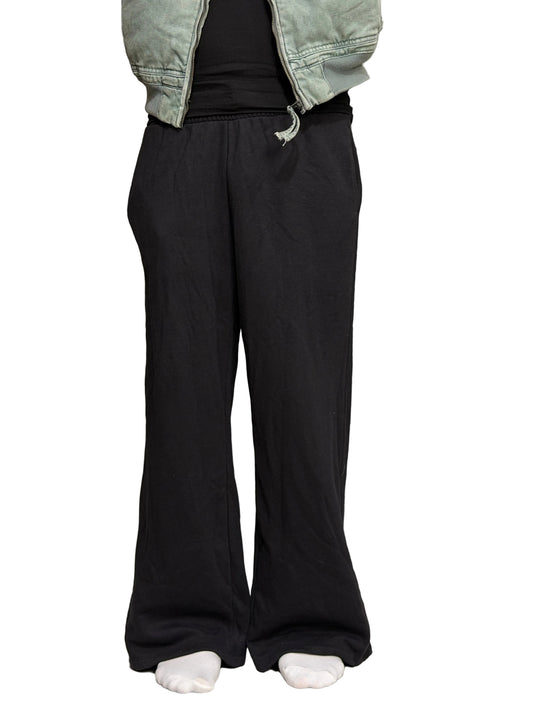 Wide Leg Sweatpants in Black
