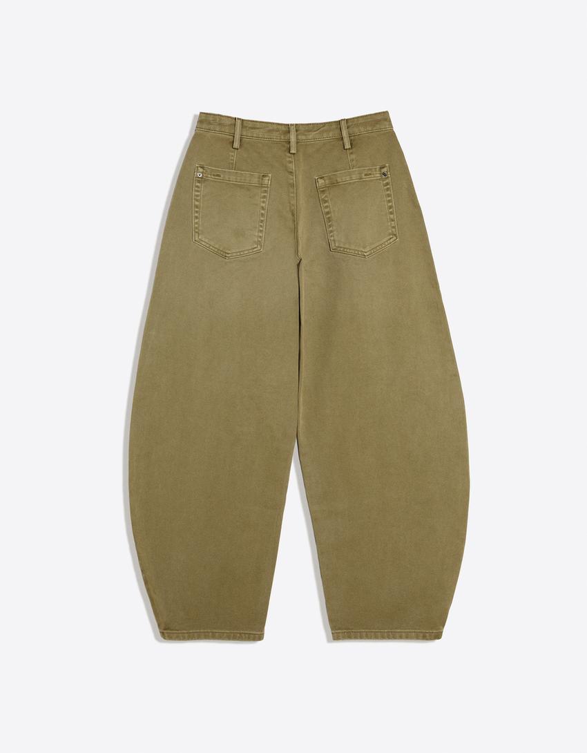 BERSHKA BARREL FIT PANTS