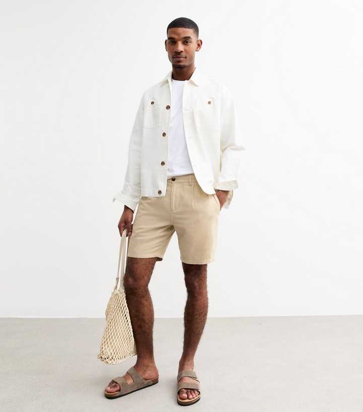 Regular Pleated Linen Blend Shorts by New Look