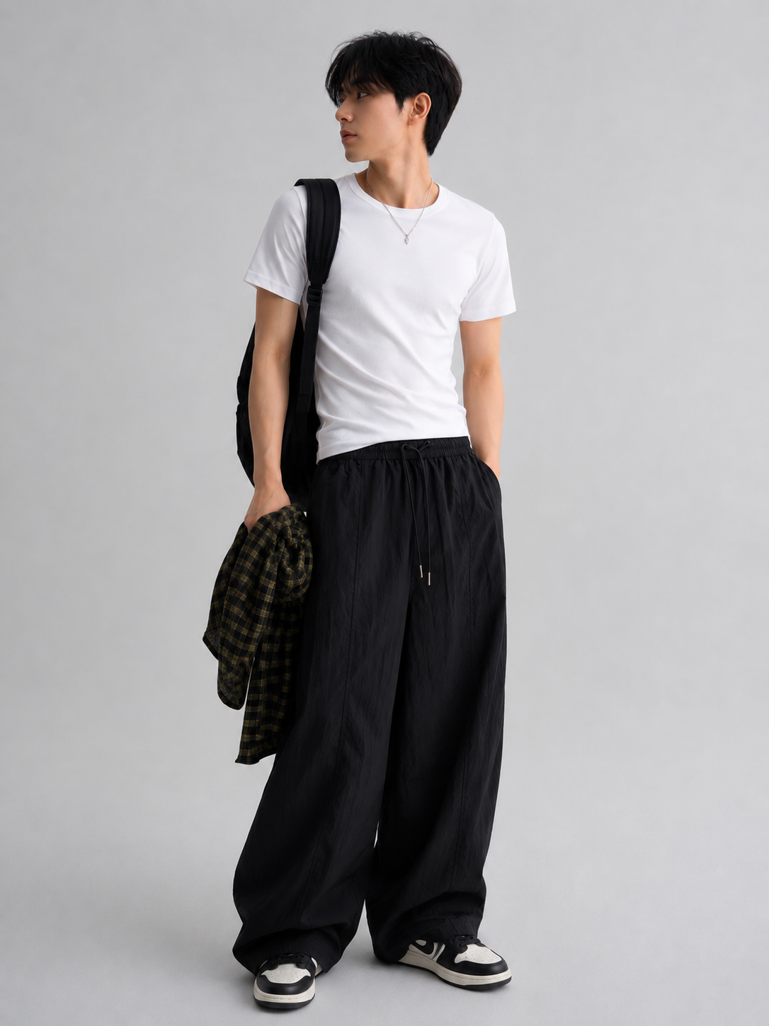 Nylon Balloon Fit Elastic Waist Pants by 8 Seconds