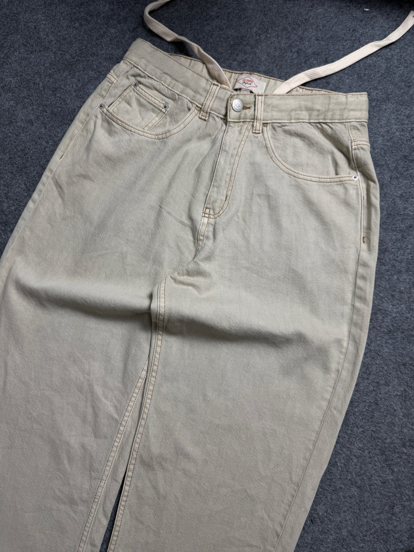 Lee Cooper Baggy Fit Denim Pants in Beige Color