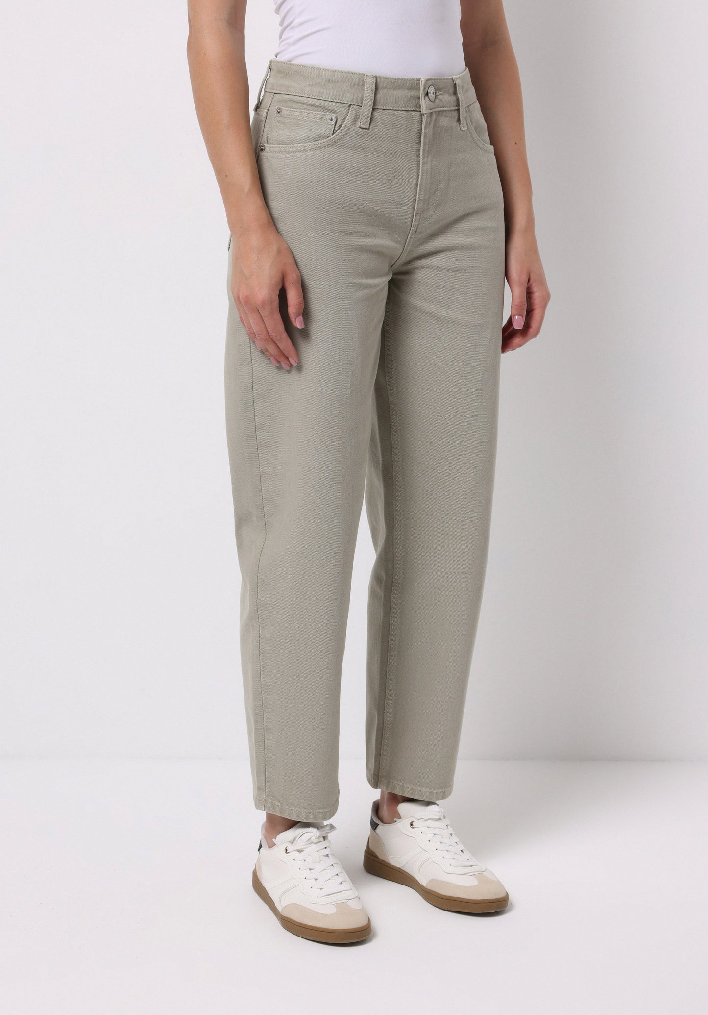 Barrel Fit High Waist Straight Leg Women's Green Pants