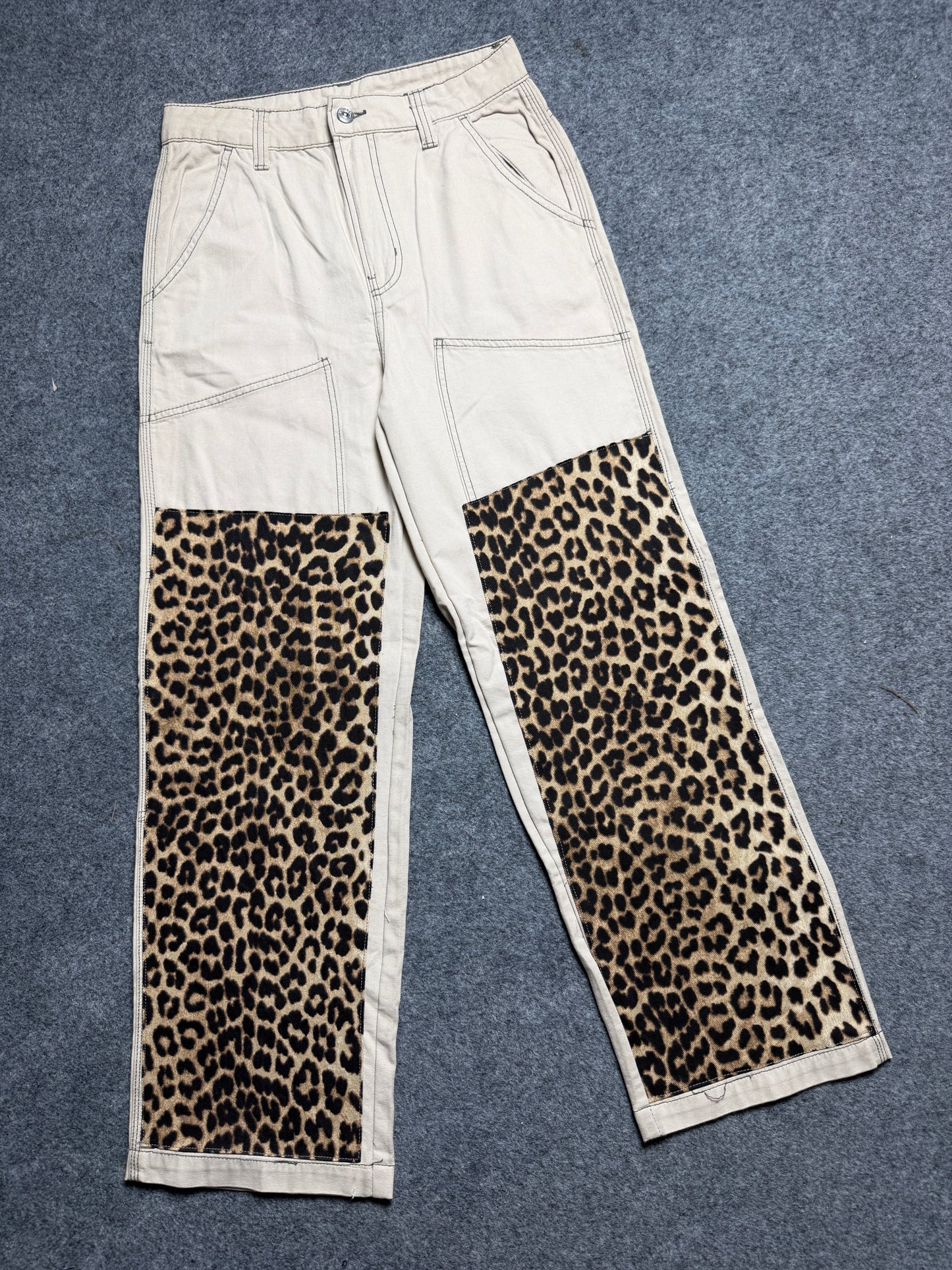 Leopard contrast Baggy pants