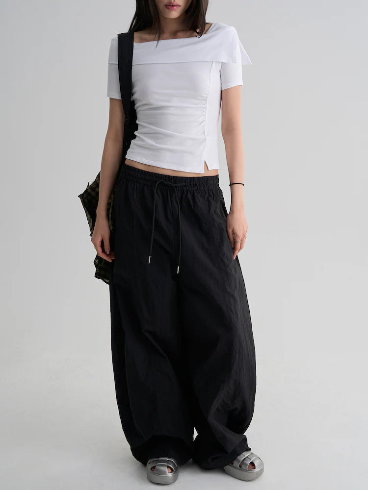 Nylon Balloon Fit Elastic Waist Pants by 8 Seconds