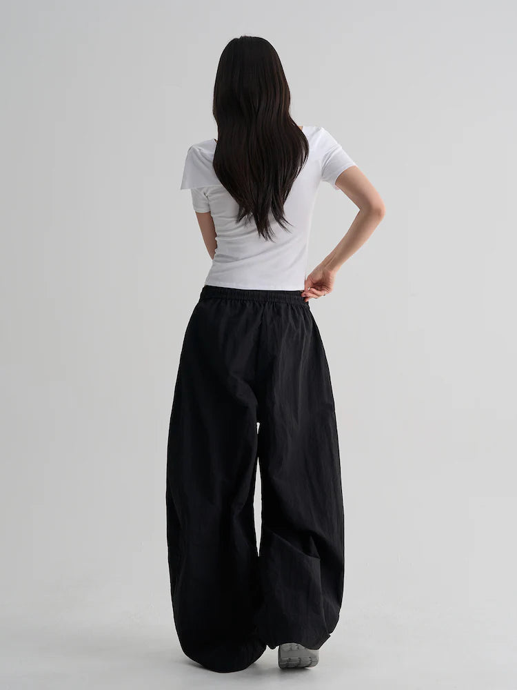 Nylon Balloon Fit Elastic Waist Pants by 8 Seconds