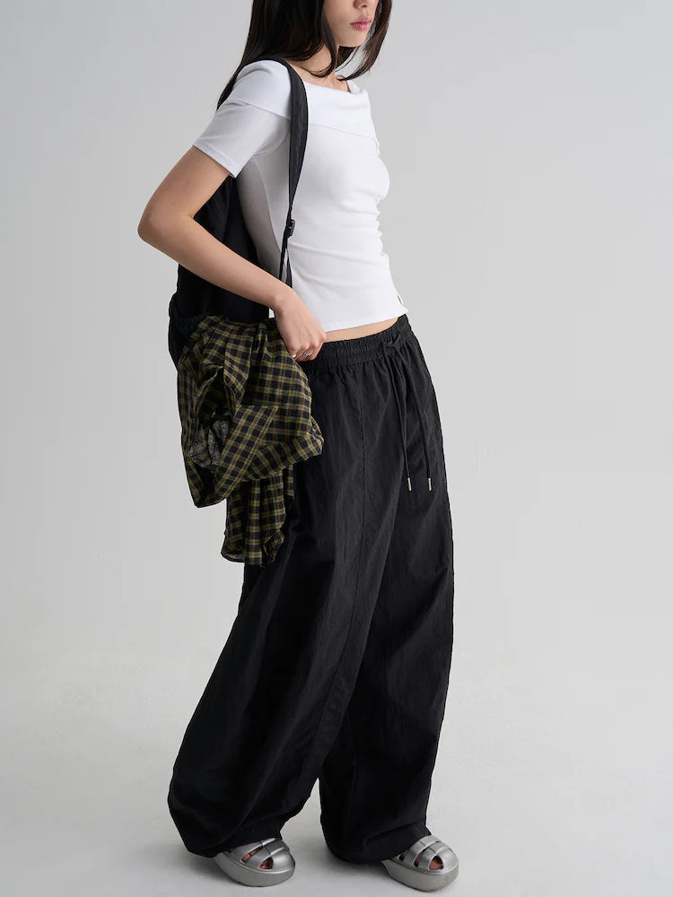 Nylon Balloon Fit Elastic Waist Pants by 8 Seconds