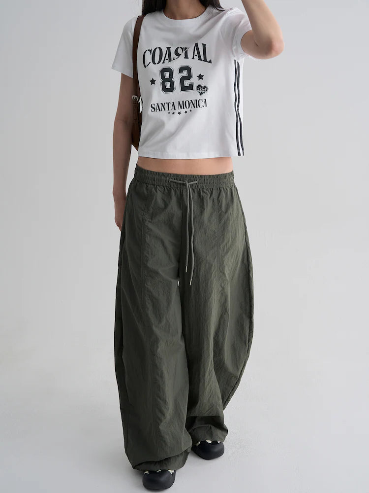 Nylon Balloon Fit Elastic Waist Pants by 8 Seconds