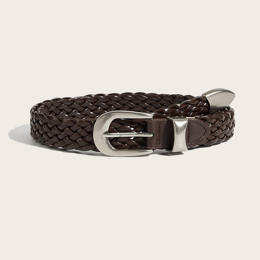 Retro Silver Braided Belt