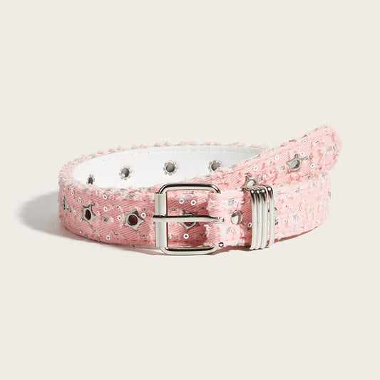 Punk Star Double-Breasted Canvas Belt