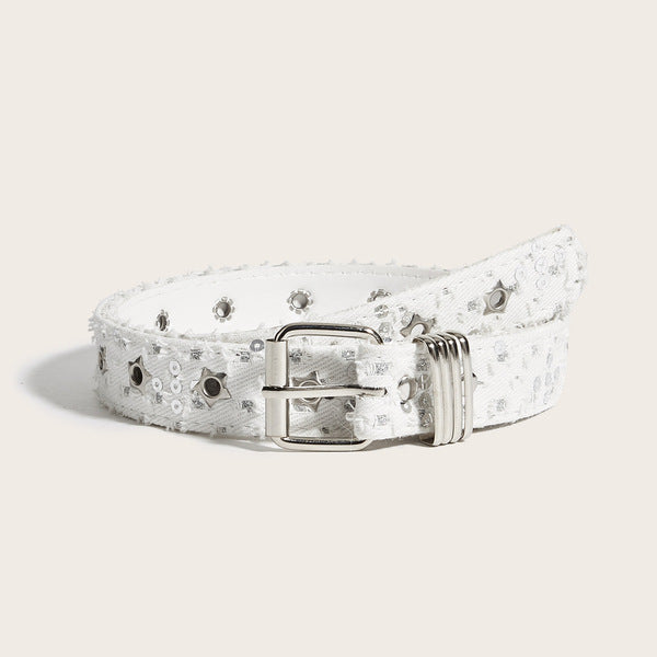 Punk Star Double-Breasted Canvas Belt