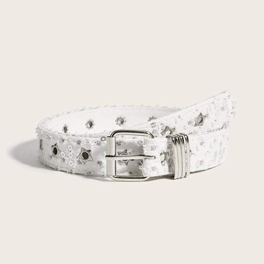 Punk Star Double-Breasted Canvas Belt