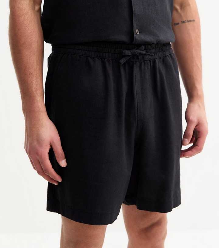 Regular Linen Blend Drawstring Waist Shorts by New Look