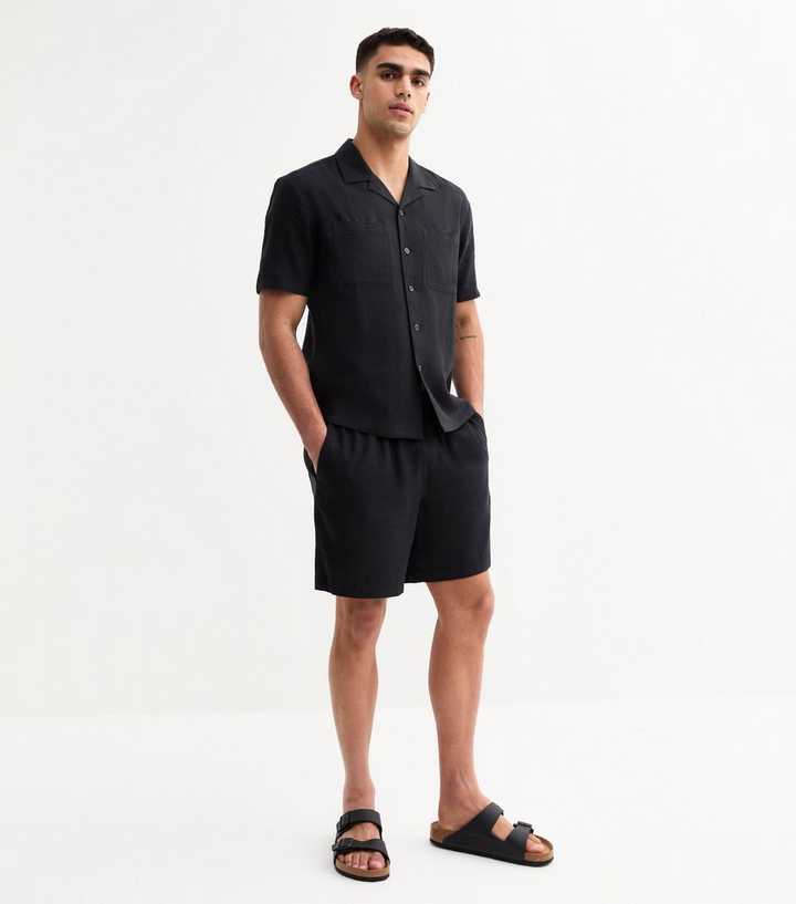 Regular Linen Blend Drawstring Waist Shorts by New Look