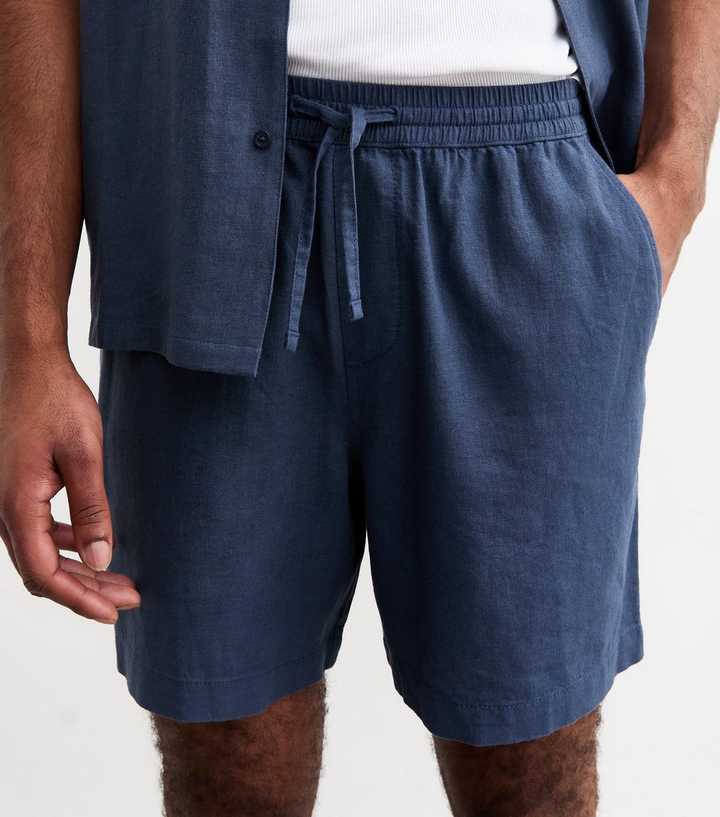 Regular Linen Blend Drawstring Waist Shorts by New Look