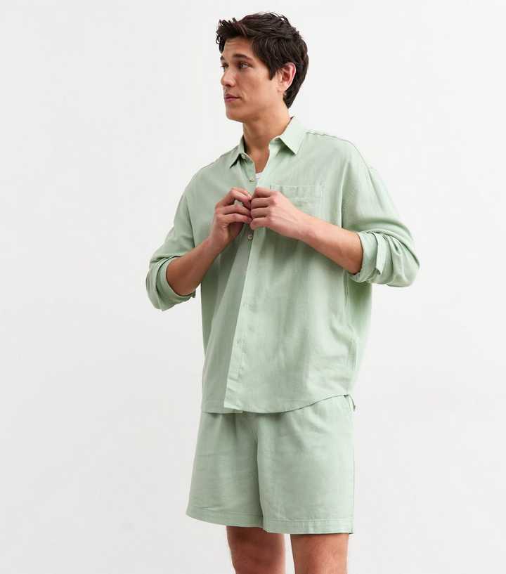 Regular Linen Blend Drawstring Waist Shorts by New Look