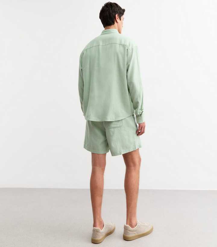 Regular Linen Blend Drawstring Waist Shorts by New Look