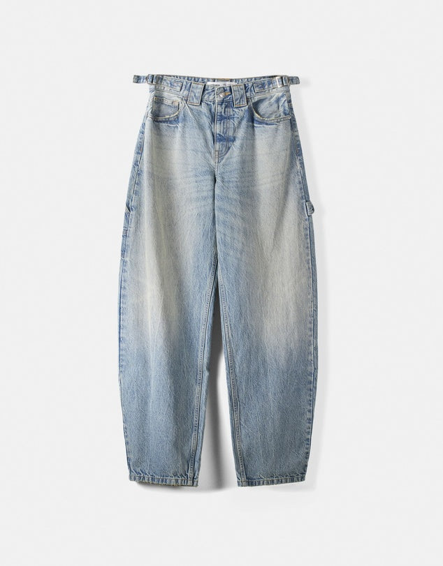 Bershka Baggy Carpenter Jeans in Dirty Cla
