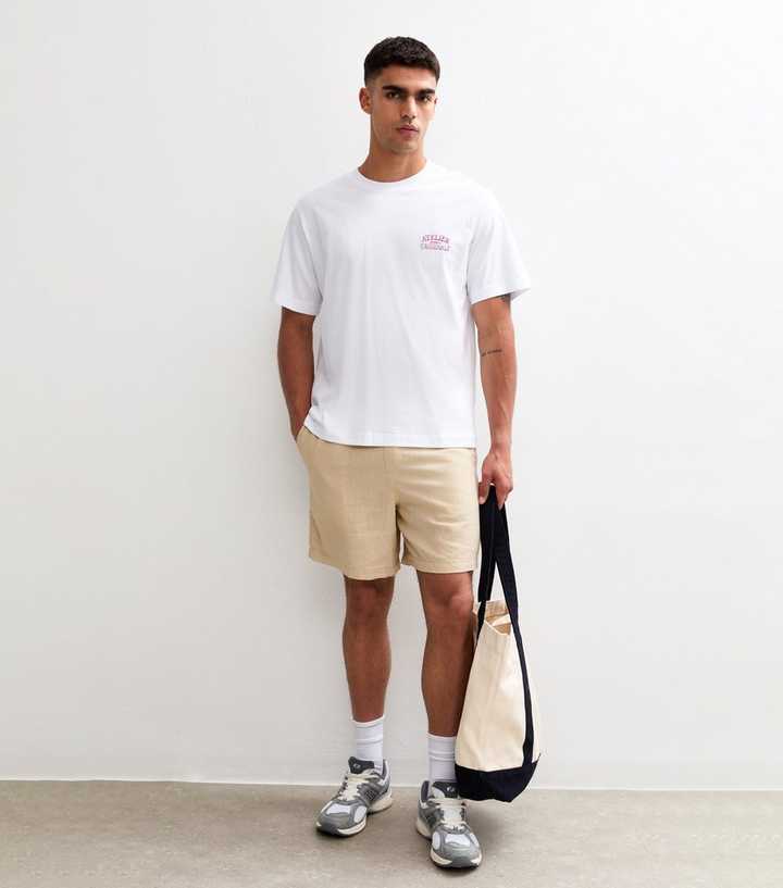 Regular Linen Blend Drawstring Waist Shorts by New Look